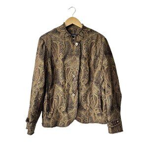 Jones‎ New York Tapestry Jacket Womens 14W Vintage Paisley Baroque Dark Academia